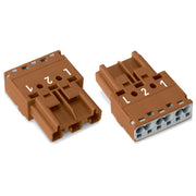 WAGO - Steckverbinder für steckbare Gebäudeinstallation Stecker 3-polig 770-1373 braun − 100 Stück