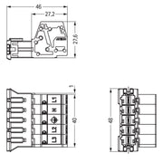 WAGO - Steckverbinder für steckbare Gebäudeinstallation Stecker 831-3205/1020-004 5-polig,schwarz − 5 Stück