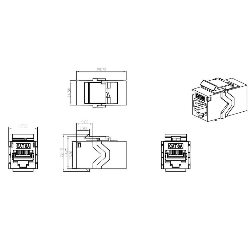 EFB-Elektronik - Modulare Kupplung Keystone Einbauadapter 37521.1V2 RJ45 STP, Cat.6A