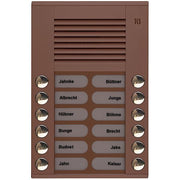 TCS Tür Control - Türstation für Türkommunikation Audioaußenstation 2-reihig PES12-EB/04 12 Tasten AP bronze