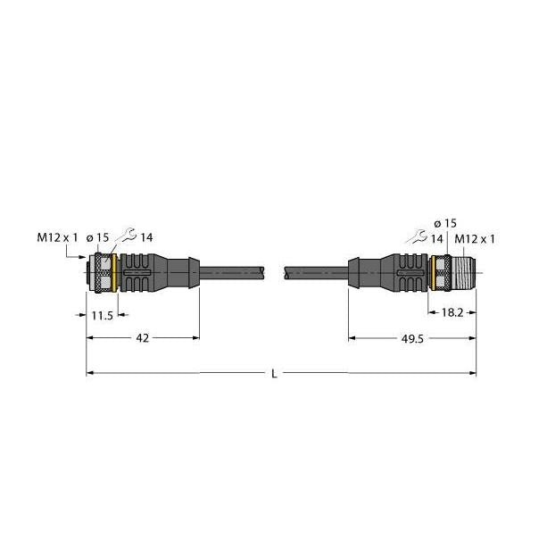 Turck - Konfektioniertes Sensor-Aktor-Kabel Aktuator- u. Sensorleitung RKC4.5T35RSC4.5T/TXO PUR