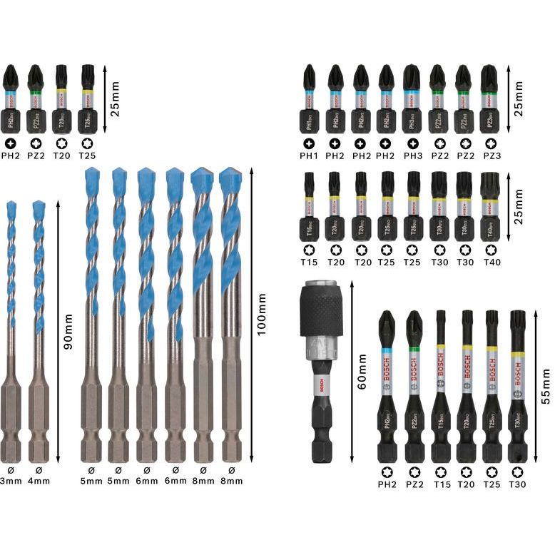 Bosch - Werkzeugset PRO Impact Schrauberbits 2608521U82VE(35) und Multi