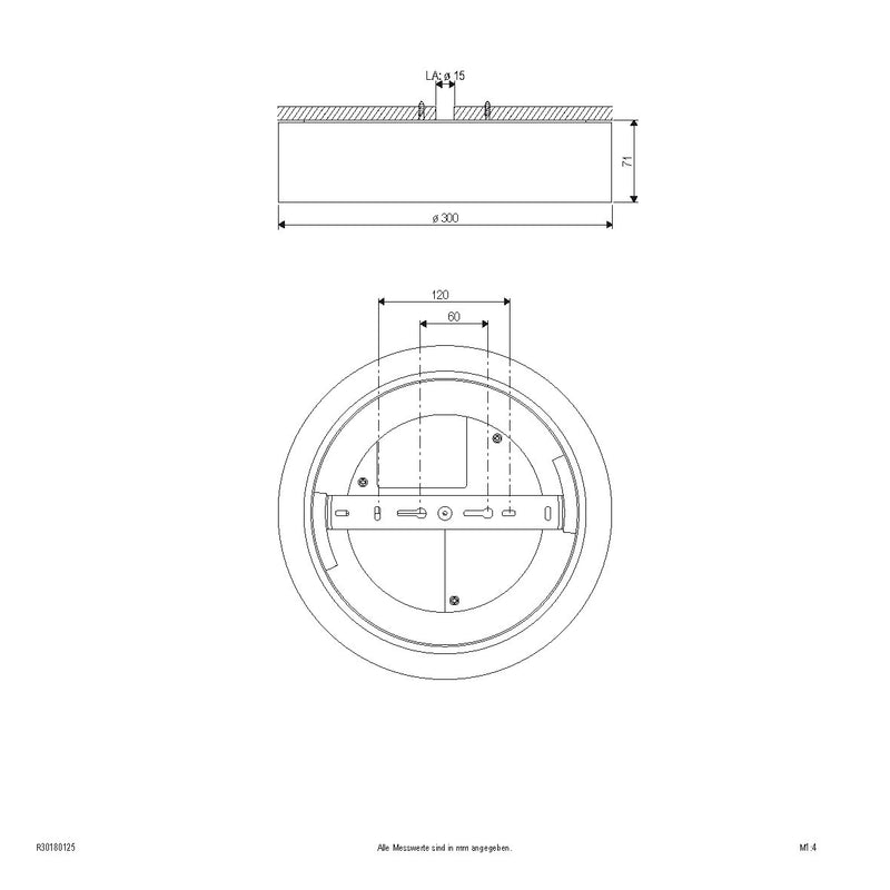 EVN Lichttechnik - Decken-/Wandleuchte LED-Anbauleuchte IP54 R30180125 3000K, 4000K, 5700K