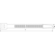HellermannTyton - Kabelbinder T250R-W-BK-G1 12,5x520 schwarz − 25 Stück