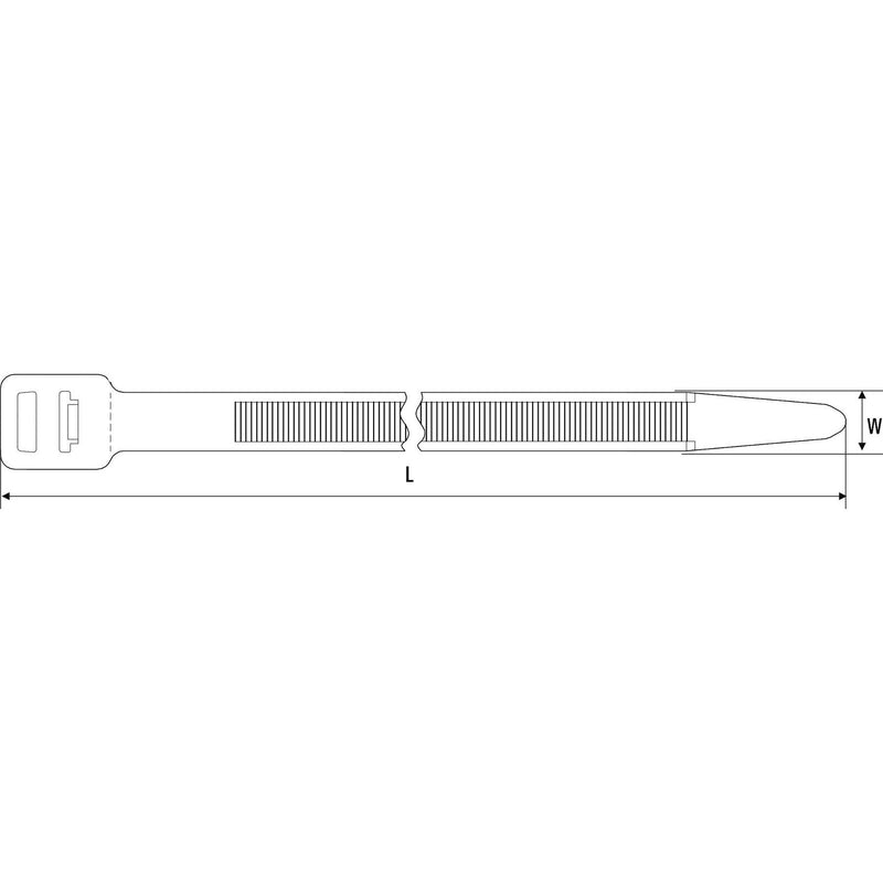 HellermannTyton - Kabelbinder T250R-W-BK-G1 12,5x520 schwarz − 25 Stück