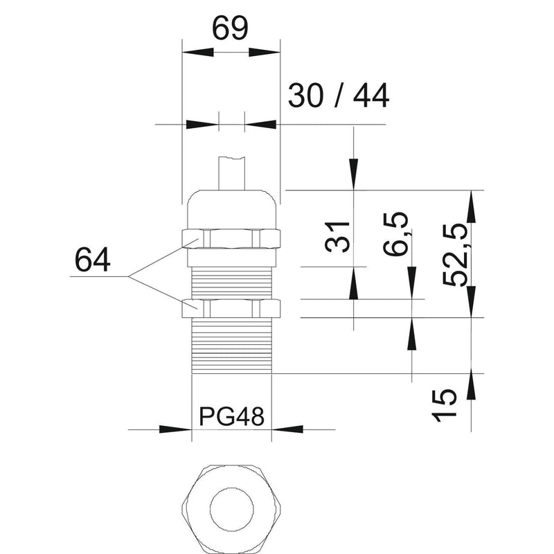 OBO Bettermann - Kabelverschraubung Verschraubung V-TEC L PG48 MS m.Langewinde − 5 Stück