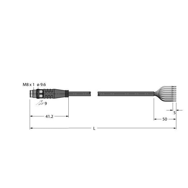 Turck - Konfektioniertes Sensor-Aktor-Kabel Aktuator-Sens.-Versorg.Ltg PSG4M-25/TEL PVC Anschlussleitung