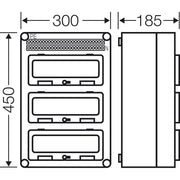 Hensel - Installationskleinverteiler Automatengehäuse Mi 1333 36TE m.3Klappdeckeln