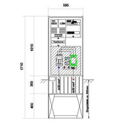 GSAB Elektrotechnik - Anschlussschrank Anschlußsäule bis 55kW 58S1700-AR01-55kW3 3pol.1710x580x280mm