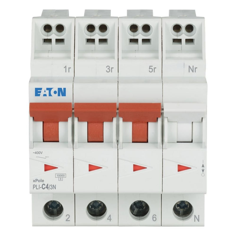 Eaton - Leitungsschutzschalter PLI-C4/3N C 4A, 3p+N Steckkl