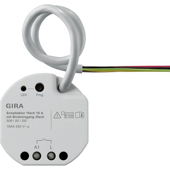Gira - Bussystem-Schaltaktor Schaltaktor 1-fach 506100 16A UP KNX Secure