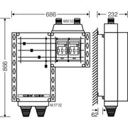 Hensel - Sicherungslasttrennschalter mit Gehäuse Mi-Hauptleitungsverteiler Mi HV 6152 2x3xNH00 125A 5-pol.