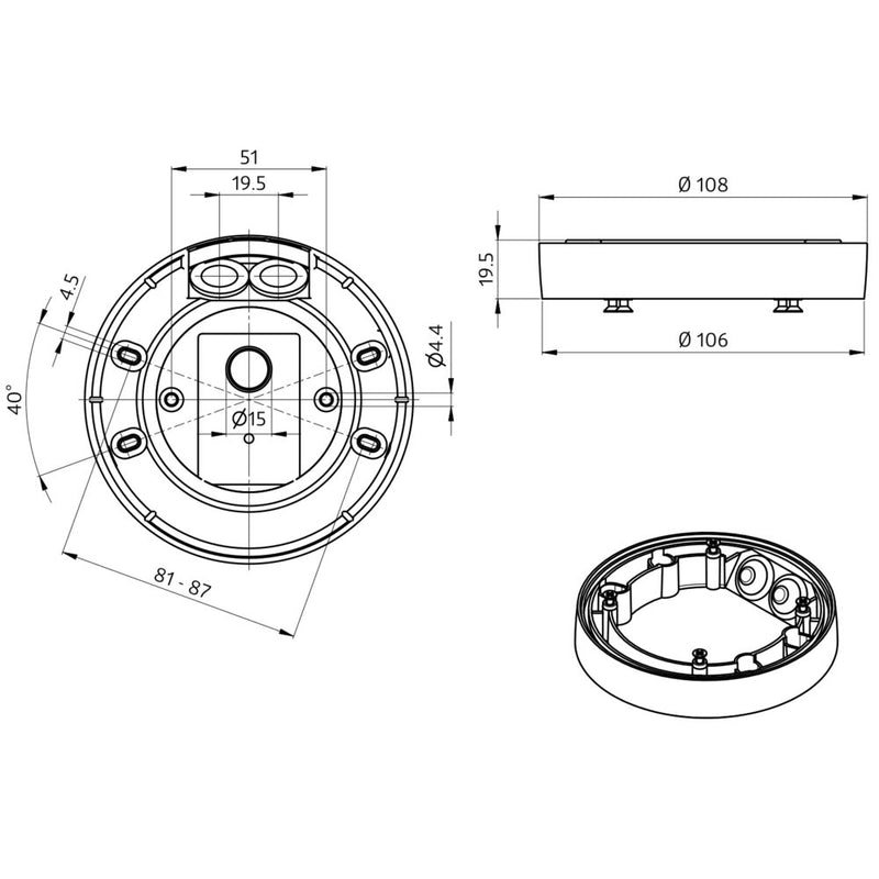 BEG Brück Electronic - Zubehör/Ersatzteile für Bewegungsmelder Montageset IP54 93307 weiß