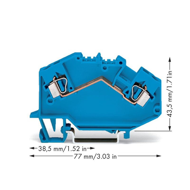 WAGO - Durchgangs-Reihenklemme Durchgangsklemme 781-604 0,08-4qmm, blau