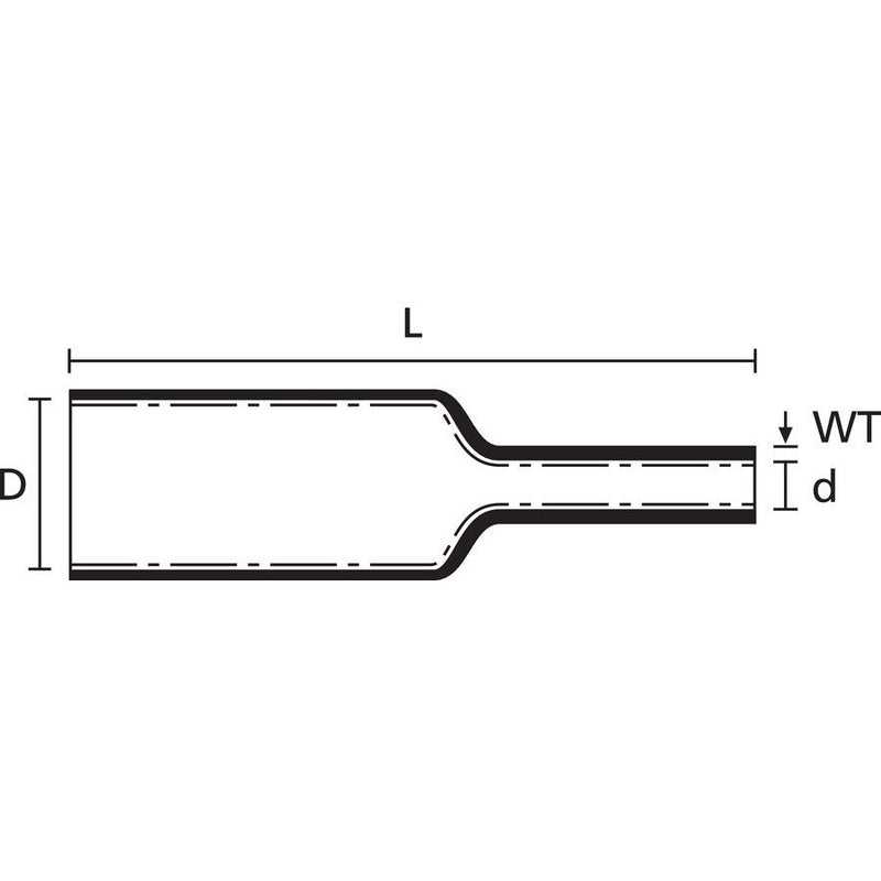HellermannTyton - Schrumpfschlauch Warmschrumpfschlauch HA47-85/25-1000-BK − 4 Stück