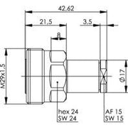 Telegärtner - Koax-Steckverbinder 7-16 Kabelbuchse AG/TA 100024460 50 Ohm