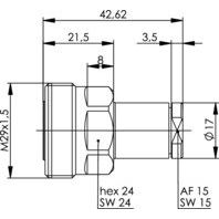 Telegärtner - Koax-Steckverbinder 7-16 Kabelbuchse AG/TA 100024460 50 Ohm