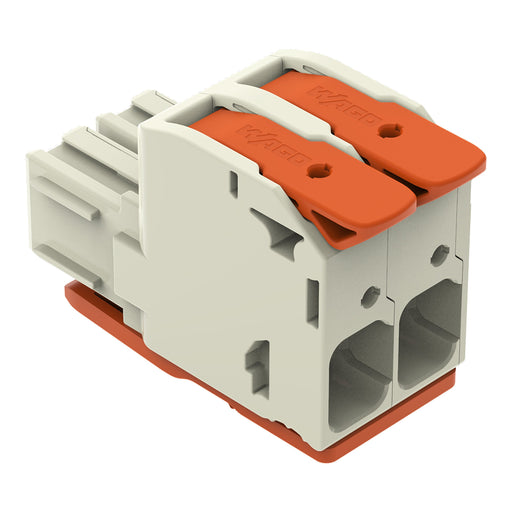WAGO GmbH & Co. KG - Ein- und mehrpolige Klemmenleiste 1-Leiter-Federleiste Hebel 832-1102/322-000 Push-inCAGECLAMP,lgr − 20 Stück