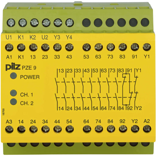 Pilz - Gerät zur Überwachung von sicherheitsgerichteten Stromkreisen Kontakterweiterungsblock PZE 9 #774150 24VDC 8n/o 1n/c