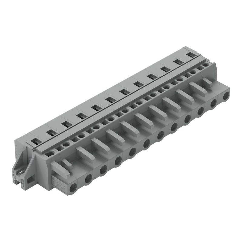 WAGO - Kabelsteckverbinder für Leiterplattensteckverbinder 1-Leiter-Federleiste 231-212/027-000 CAGECLAMP,2,5 mm²,gr − 10 Stück
