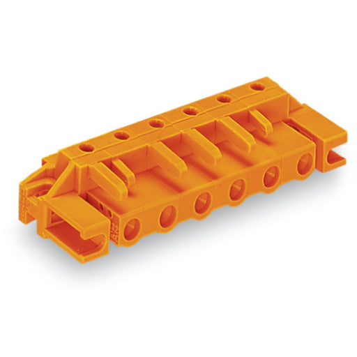 WAGO - Leiterplattensteckverbinder THT-Federleiste abgewink. 232-868/047-000 Maß 7,62mm,orange − 25 Stück