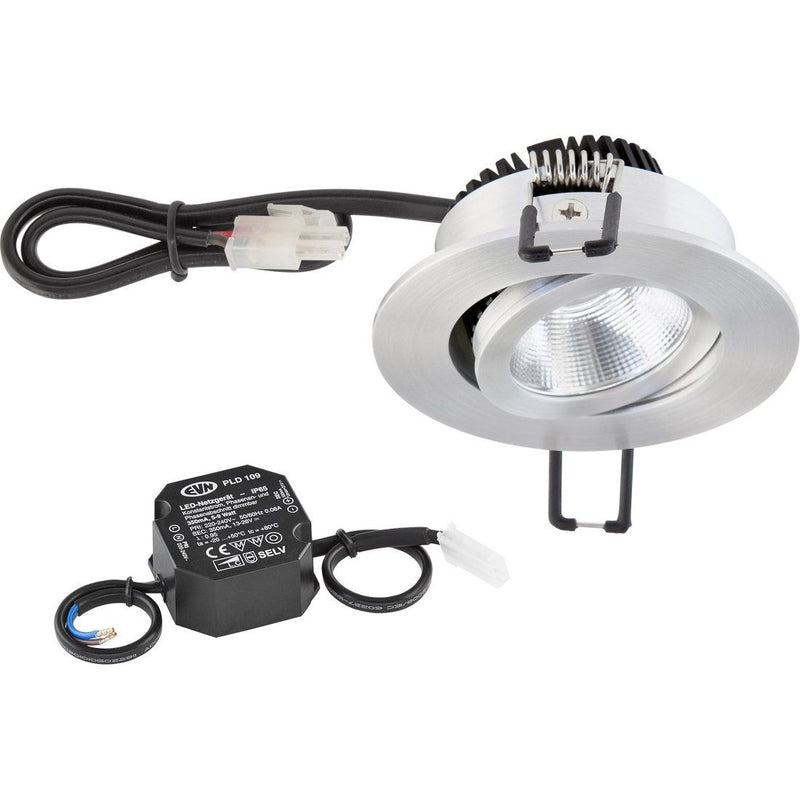 EVN Lichttechnik - Downlight/Strahler/Flutlicht P-LED Deckeneinbauleuchte PC20N61402 3000K 230V rund alu