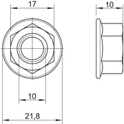 OBO Bettermann - Mutter Sechskantmutter KM M10 A2 M10 − 50 Stück