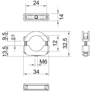 OBO Bettermann - Befestigungsschelle für Kabel/Rohre Blitz-Iso-Schelle 3019 M6 LGR M6,lgr − 50 Stück