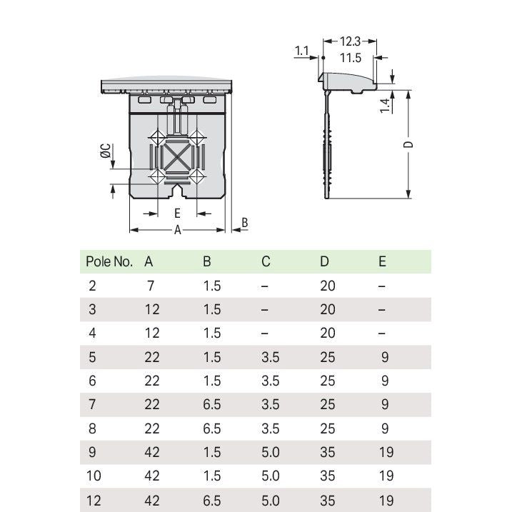 WAGO - Leiterplattensteckverbinder 1-Leiter-THT-Federleiste 2092-1160/000-5000 CAGE CLAMP,lichtgrau − 50 Stück