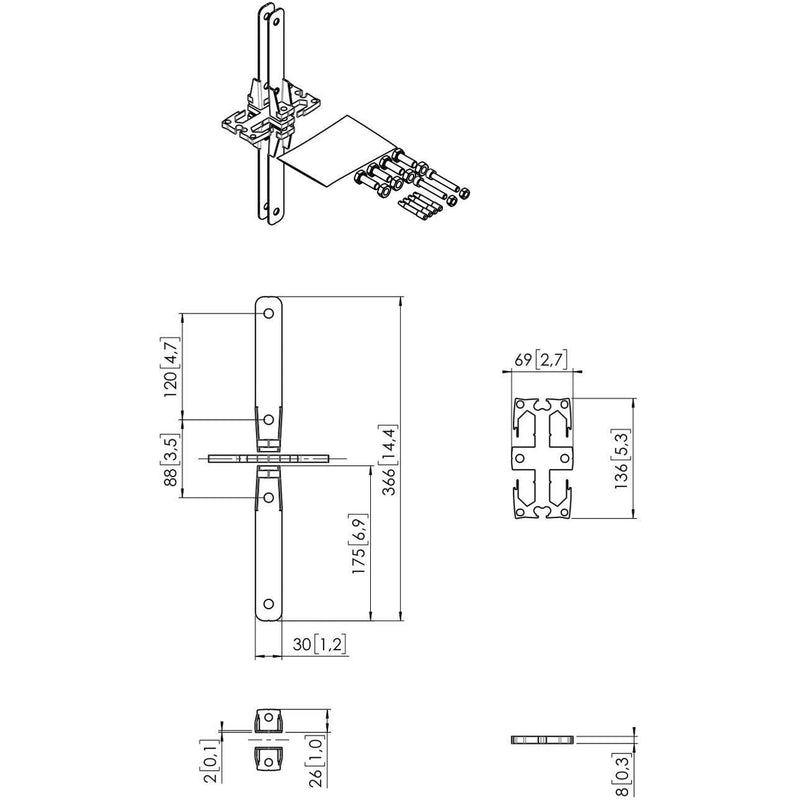 Vogels - Zubehör/Ersatzteile für Unterhaltungselektronik Koppelelement PFA9156 sw Connect-it,.PUC 29xx