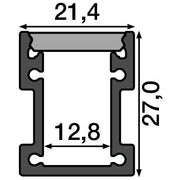 Radium Lampenwerk - Zubehör/Ersatzteile für Lichtschlauch/-band Aluprofil m.Abdeckung 1m FXZA4566 grau