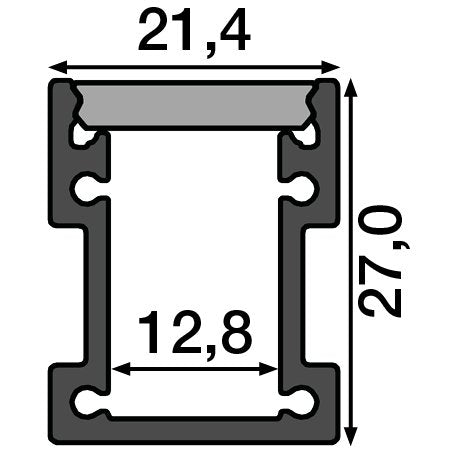 Radium Lampenwerk - Zubehör/Ersatzteile für Lichtschlauch/-band Aluprofil m.Abdeckung 1m FXZA4566 grau