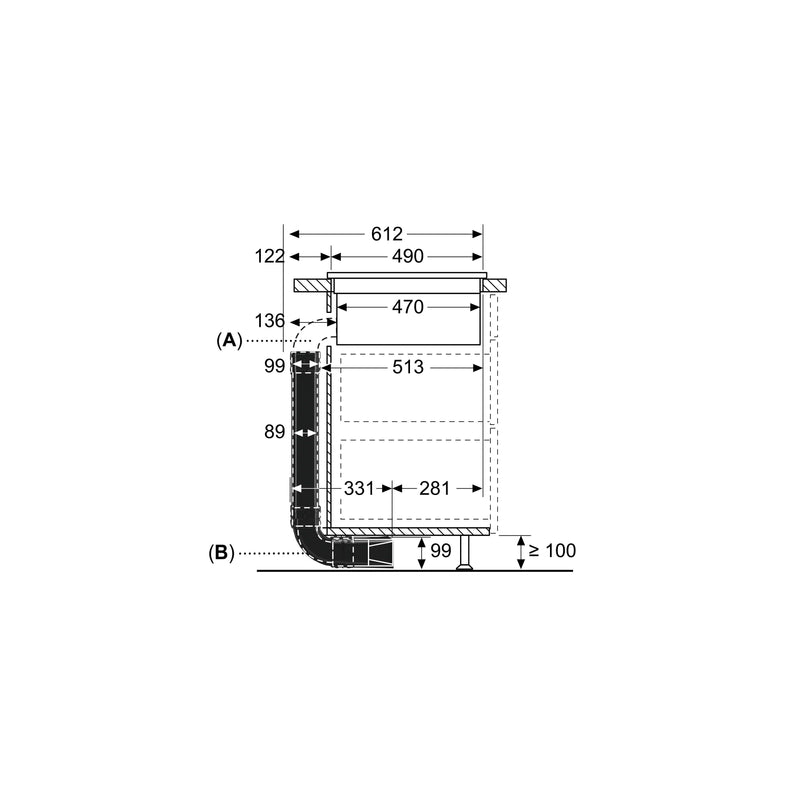 Bosch - Zubehör/Ersatzteile für Kochgerät/Backgerät Umluftkit HEZ9VDKR2 1x L-Bogen