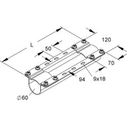 Niedax - Montageplatte für Installationsrohre/Kabelschutzrohre Montageträger MIMTA 60/425 F