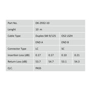 DIGITUS - Patchkabel LWL LWL-Patchkabel, 9/125 DK-2932-10 SC/LC, 10m, OS1