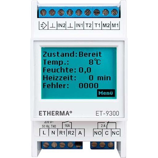 Etherma - Temperaturregler Reiheneinbau Vollautomatische Steuerung ET-9300 f.Frei/Dachfl.Heiz