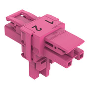 WAGO - Kompaktverteiler für steckbare Gebäudeinstallation T-Verteiler 2-polig 770-1603 Kod. B,pink − 50 Stück
