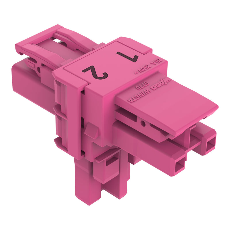 WAGO - Kompaktverteiler für steckbare Gebäudeinstallation T-Verteiler 2-polig 770-1603 Kod. B,pink − 50 Stück