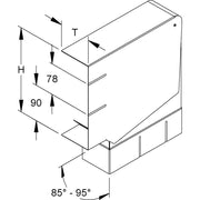 Niedax - Flachwinkel für Geräteeinbaukanal GK-Vertikaleck 90Gr. GKVVU 213A78T80 R 213x80mm