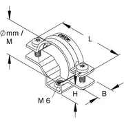 HKL - Befestigungsschelle für Kabel/Rohre Rohrabstandschelle 628/30 PG29 D=30-37mm M32