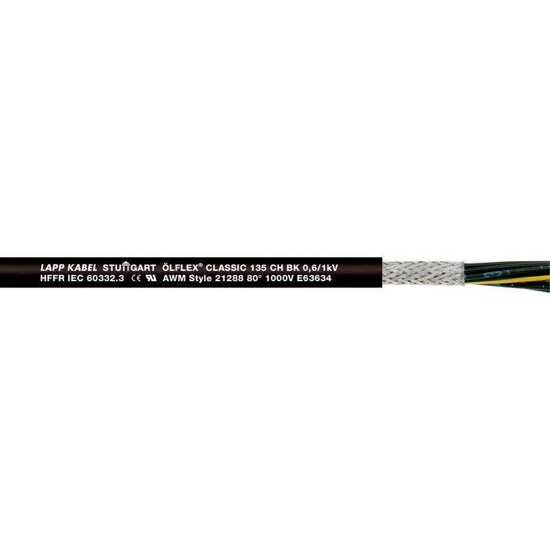 Lapp Kabel&Leitung - Energiekabel >= 1 kV, für ortsveränderlichen Einsatz ÖLFLEX CLASSIC 135 CH BK 1123483/500 0,6/1 kV 25G2,5 − 500 Meter