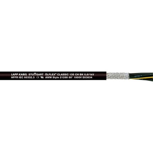 Lapp Kabel&Leitung - Energiekabel >= 1 kV, für ortsveränderlichen Einsatz ÖLFLEX CLASSIC 135 CH BK 1123483/500 0,6/1 kV 25G2,5 − 500 Meter
