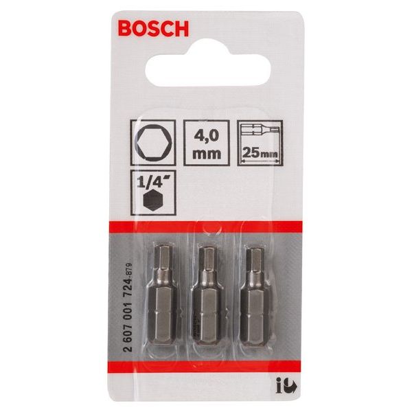 Bosch - Bit Schrauberbit Extra-Hart 2607001724 HEX 4 25 mm 3er-Pack