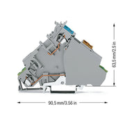 WAGO - Initiator/Aktor-Reihenklemme Initiatorenklemme 280-577 mit PE-Anschluss − 20 Stück