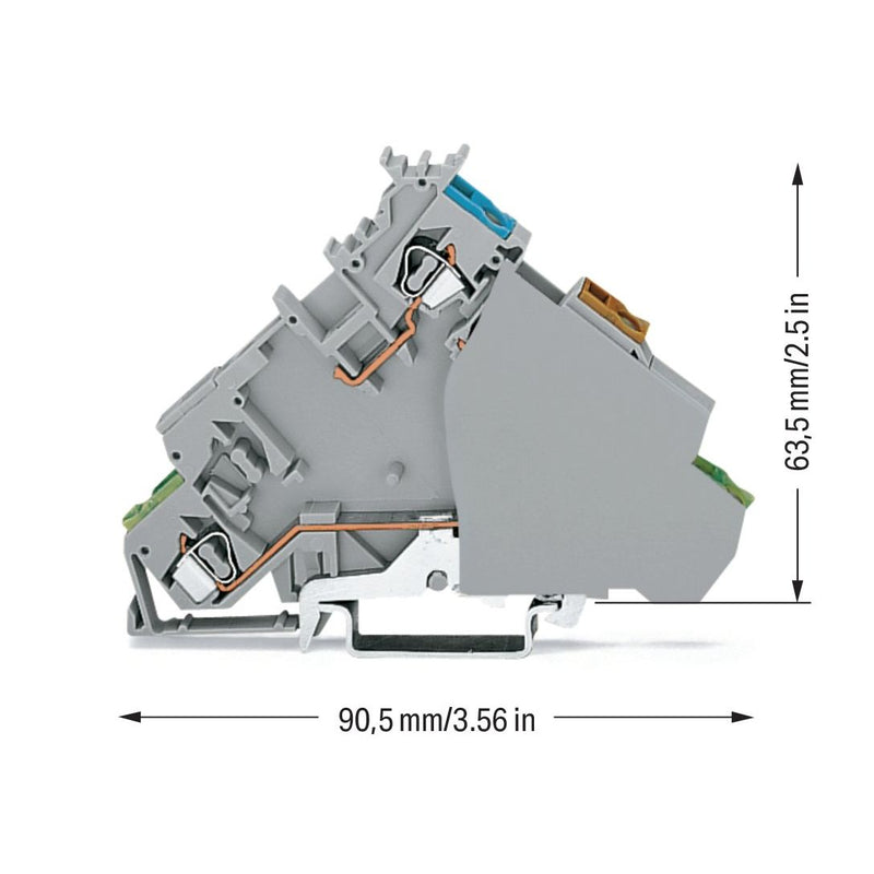 WAGO - Initiator/Aktor-Reihenklemme Initiatorenklemme 280-577 mit PE-Anschluss − 20 Stück