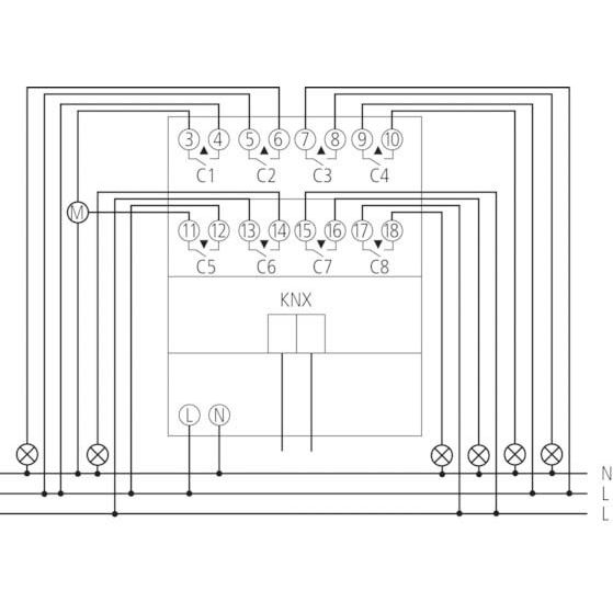 Theben - Bussystem-Schaltaktor Schalt-/Jalousieaktor RM 8 T KNX 8-/4-fach, o.Erweit. − 1 Stück