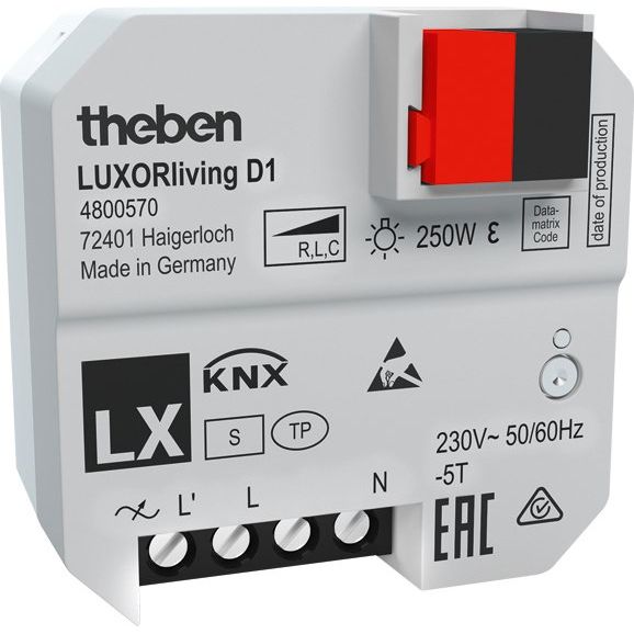 Theben - Bussystem-Dimmaktor UP-Dimmaktor LUXORliving D1 1 Kanal