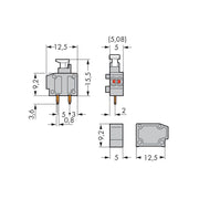 WAGO - Leiterplattenklemme 2LeiterLeiterplattenklemme 235-717/331-000 0,75 mm²,hellgrün − 100 Stück