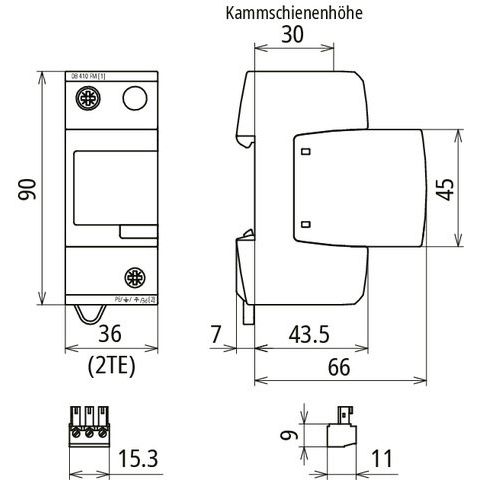 DEHN - Kombi-Ableiter für Energietechnik Kombi-Ableiter Typ1+2 DV M2 880 FM Ventil M2 880