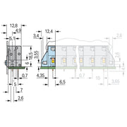 WAGO - Leiterplattenklemme Anreihbare Leiterplattenk. 741-905 Drücker,2,5mm²,gr − 100 Stück
